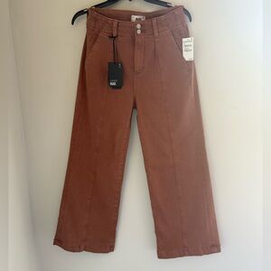 PAIGE Copper-Tone Wide Leg Utility Trousers